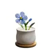 Vidrio Violeta Zibo Flor Artificial Planta Verde Regalo del Día de la Madre Planta en Maceta Transfronteriza Decoración Arte Floral de Alta Gama