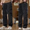 Pantalones casuales de trabajo vintage americanos para hombre, primavera y otoño, nuevos pantalones largos rectos, holgados y con múltiples bolsillos.