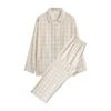 Pijama estilo Muji de buen producto de otoño e invierno de algodón lavado de doble capa para mujer, ropa para el hogar de doble capa, ropa para el hogar de algodón puro para pareja