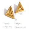 Pendientes Clásicos con Forma de Corazón de Moda Europea y Americana, Geométricos de Superficie Pulida Grande, Pendientes Versátiles de Oro de 18 Quilates para Mujer, Venta al por Mayor