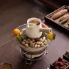 Panela Vermelha Popular Panela Assada Chaleira para Chá de Leite Panela de Cozinha Chinesa Resistente a Altas Temperaturas Panela com Alça Lateral Conjunto Doméstico Interno para Chá de Leite Assado na Madeira