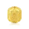 Plata S925 Chapada en Oro Seis Caracteres Flor Pequeña Agujero Recto Cuentas Espaciadoras Accesorio DIY Nuevo Estilo Étnico Chino Accesorio Versátil
