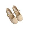 Sapatos Femininos Retro Franceses de Boca Rasa 2025 Primavera e Outono Novos Sapatos de Festa Estilo Fada Gentil Sapatos Planos Macios Mary Jane