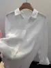 Camisa Delgada de Ramio Rosa Boluo para Mujer, de Manga Larga, Holgada y Versátil, Camisa de Protección Solar para Primavera y Verano, Top Estilo Perezoso Adelgazante