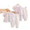 Conjunto de Roupa de Verão para Meninas 2026 Novo Estiloso da Moda para Bebê e Criança Pequena Conjunto de Duas Peças com Laço de Manga Curta Atacado