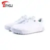 Sapatos de Golfe Transfronteiriços com Fivela Rotativa, Impermeáveis, Casuais, Respiráveis, Antiderrapantes, Sapatos Brancos de Solado Plano, Tênis Esportivos de Cano Baixo para Mulheres
