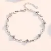 Pulseira de Zircônia para Mulheres, Suprimento para Vendedores Ambulantes, Moda Estilo Coreano, Presente para Melhor Amiga, Design Simples, Brilho de Diamante, Exquisite, Fresco e Doce