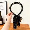 Diadema de Tela Retro con Cadena, Lazo y Cinta, Goma para el Cabello Integrada, Diadema Trenzada, Accesorio para el Cabello, Al por Mayor en Stock