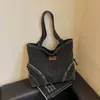 Bolsa Tote de Sarja Fashion 2026 Nova Versátil Casual de Ombro Bolsa de Mão Estilosa Chique para Mulheres