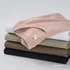 ¡El algodón sigue siendo más cómodo! Camiseta de Manga Corta de Algodón Pesado de 200 g Color Café, Top Casual de Color Sólido Unisex