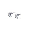 Aretes de Luna Mini de Plata Esterlina s925 Estilo Coreano Fangxing para Mujer, Nuevos 2023, Aretes de Diseño Simple y Nicho a la Moda para Mujer