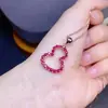 Colgante de Rubí Natural Enviado, con Esperanza Similar al Amor, Cabujón de 2 mm