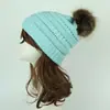 2017 Venda quente transfronteiriça novo chapéu de malha removível com bola de pelo grande simulação sem padrão CC chapéu de lã AliExpress
