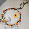 Corona de flores transfronterizas, accesorios para el cabello para viajes de playa, simulación de rosas, novias, Mori Girl, diadema, venta al por mayor