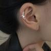 Clip para Oreja de Diamante Estrella sin Agujeros para las Orejas Temperamento Coreano para Mujer Personalidad Brilla por todo el Cielo Aretes de Estrella Colgante para Oreja Super Hada Sentido Exquisito