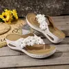 Sandálias Anabela Florais 2026 Verão Exportação Casuais Chinelos para Mulheres Moda Tamanho Grande Slip-On Novo Estilo