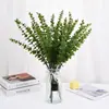Eucalipto artificial de 12 horquillas flor artificial decoración decoración del hogar jarrón maceta planta verde arreglo de plantas flores flor artificial al por mayor