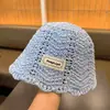 Sombrero de Bebé Estilo Coreano, Sombrero de Paja Tipo Cubeta Delgado y Transpirable de Verano, Sombrero de Paja con Protección Solar para Niñas, Sombrero de Pescador Solar