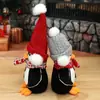 Decoraciones Navideñas Nuevas Transfronterizas Adornos de Pingüino Enano Muñeca con Gorro Tejido Muñeca Decoración Creativa para Ventana