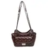 Moda brilhante padrão diamante estilo CC pequeno 2026 nova bolsa de ombro única com corrente para mulheres outono bolsa transversal