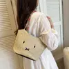 Nuevo Bolso de Mano Bordado con Paja Estilo Coreano 2026, Versátil para el Trabajo Diario, Alto Valor Estético, Práctico Bolso Tote de Gran Capacidad
