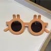 Óculos de Sol Polarizados de Silicone com Orelhas de Coelho para Crianças Proteção UV Desenho Animado Fofo Óculos de Coelho para Crianças