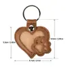 Llavero con Forma de Corazón y Huella de Gato para Guardar Pelo de Mascotas Colgante Recuerdo de Pelo de Cuero PU Decoración Portátil para Bolsa Venta al por Mayor