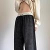 Pantalones Casuales Patchwork a Rayas para Hombre 2024 Nueva Moda Estilo Americano Drapeados Retro Sueltos de Pierna Ancha
