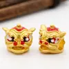 Nuevas cuentas espaciadoras de ojo de libélula de bola hueca indonesia, cuentas de barril, accesorios, cuentas de paso de camino de arena dorada antigua incrustadas con turquesa