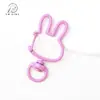 Hebilla de Primavera Pintada de Colores Llavero de Conejito Giratorio Universal Color Caramelo Accesorios para Joyería DIY Aleación de Zinc