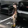 Conjunto de Dos Piezas para Niños: Camiseta Casual de Manga Corta con Cuello Redondo Estilo Americano y Shorts a Cuadros, Atuendo de Verano Suelto y Versátil Estilo Fresco