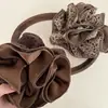 Presilha de Cabelo Estilo Preguiçoso Retrô Coreano Estampa Grande de Leopardo Flor em Botão Estilo Doce Sexy Cool Flor de Cabeça de Renda de Quatro Camadas Presilha de Cabelo para Mulheres