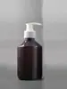 Plástico Azul Marrom Garrafa PET Garrafa Pura Lw Tampa Antifurto Garrafa com Bomba de Pressão Garrafa para Líquido de Banho Garrafa de Shampoo Garrafa Flor