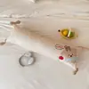 Almohada larga de gasa de doble capa 100% algodón que se ajusta a las piernas, cojín lindo de dibujos animados de algodón puro, almohada para dormir de lado con soporte lumbar, almohada larga con soporte lumbar