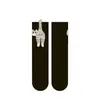 En Stock Xiaohongshu Gato Blanco de Dibujos Animados Ding Ding Tang Dandan Calcetines para Mujer Verano Ins Lindos Originales Calcetines de Media Pantorrilla