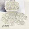Contas Redondas de Acrílico 16mm Furo Reto Contas Transparentes Materiais para Joias DIY Contas Soltas Venda por Atacado Contas Fofas para Personalização