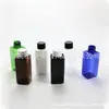 Botella cuadrada 120ml botella con tapa de rosca, botella cuadrada para esencia, botella dispensadora de loción 120ML, botella cuadrada PET con tapa regular