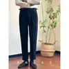 Pantalones de pana de invierno nuevos de color liso, artísticos y casuales, estilo caballero napolitano retro casual, corte recto