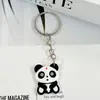 Accesorios creativos de goma suave de PVC de panda de dibujos animados transfronterizos, adornos para llaveros DIY, colgantes para llaveros