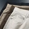 Calça casual elástica anti-pilling, absorvente de suor, masculina, primavera e verão, fina, não amassa, cinco bolsos, corte reto, versátil