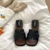 Sandálias Slip-On com Solado Grosso para Aumentar a Altura para Mulheres, Novo Estilo Verão 2026, Trançado Francês, Antiderrapante, Respirável, Salto Plataforma Cor Sólida
