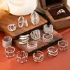 Anillos Abiertos de Acero Inoxidable Transfronterizos, Anillos Ajustables de Acero de Titanio que No se Desvanecen, Anillos Prensados en Aceite, Joyería de Mano al por Mayor