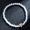 Pulseira Feminina Elástica Nova Moda Elegante com Pérola Artificial Zircônia Letra Contas