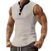 Amazon Europeia Transfronteiriça Verão Novo Camiseta Masculina Sem Manga Cor Sólida Tendência Esportiva Casual Colete Masculino