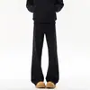 Jeans Boca de Sino Preto Estilo High Street Americano para Homens, Marca da Moda, Temporada de Primavera, Caimento Solto, Sensação de Luxo, Perna Reta, Calça Longa Casual Versátil