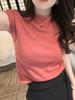 Nueva Camiseta Rosa de Manga Corta para Mujer Primavera y Verano 2026, Chic Coreano, Chic, Top Ajustado para Personas Pequeñas
