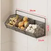 Prateleira de parede para cozinha para guardar cebolinha, gengibre e alho, não requer perfuração, porta-temperos multifuncional, cesta de parede, cesta de armazenamento de dupla camada