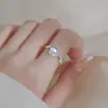 Anel de Pedra da Lua Fantasma Estilo Coreano para Mulheres, Personalidade de Nicho de Luxo Leve, Anel Ajustável para Dedo Indicador, Anel de Temperamento Versátil