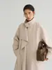 COMOS CMS 2026 Elegante Minimalista Comprimento Médio Gabardine Feminina Novo Estilo Outono 260059