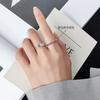 Anillo de plata s925 para mujer, estilo coreano, moderno, sencillo, esmaltado, con anillo abierto y giratorio J7036